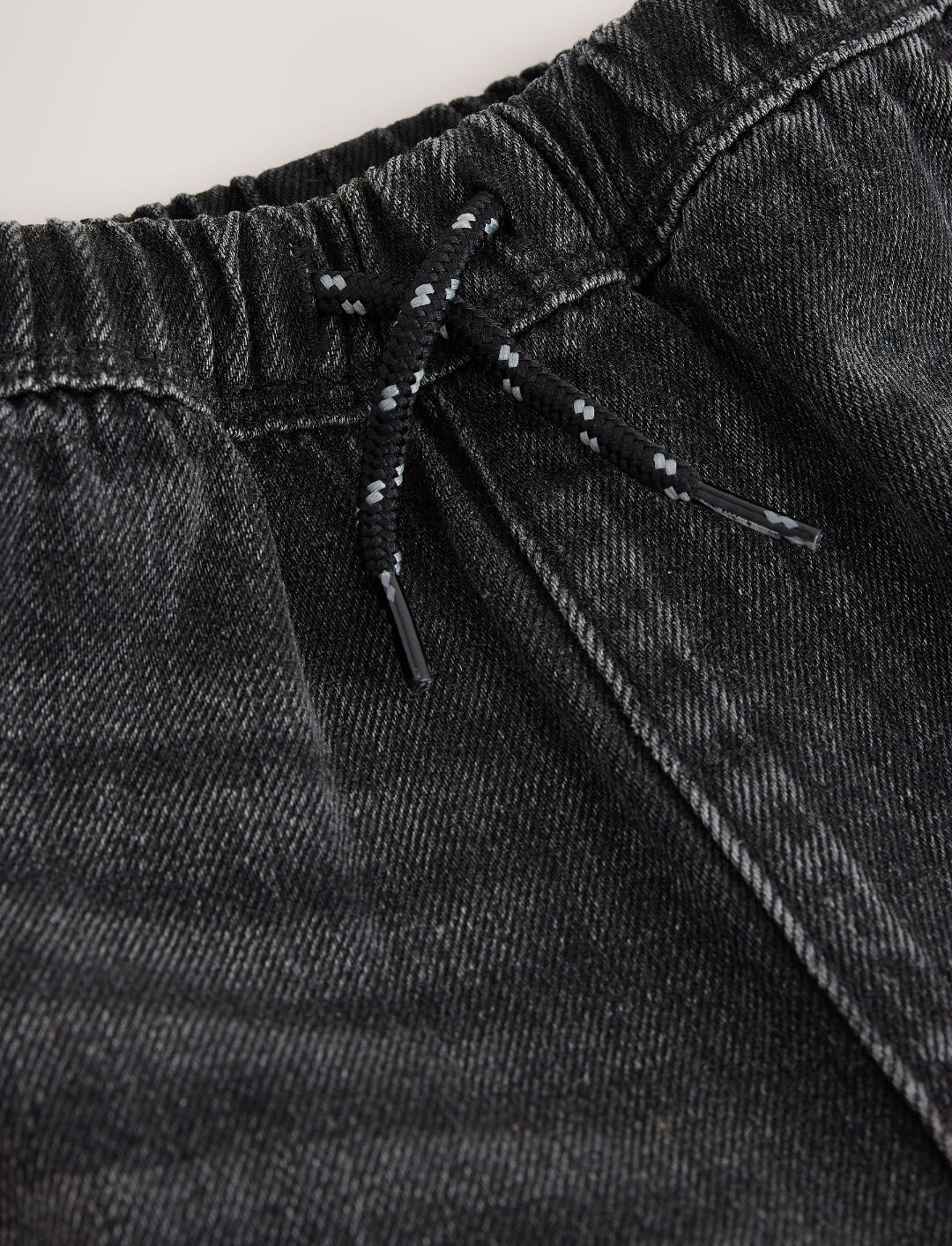 Grey Checkeboard Side Stripe Wide Fit Jeans