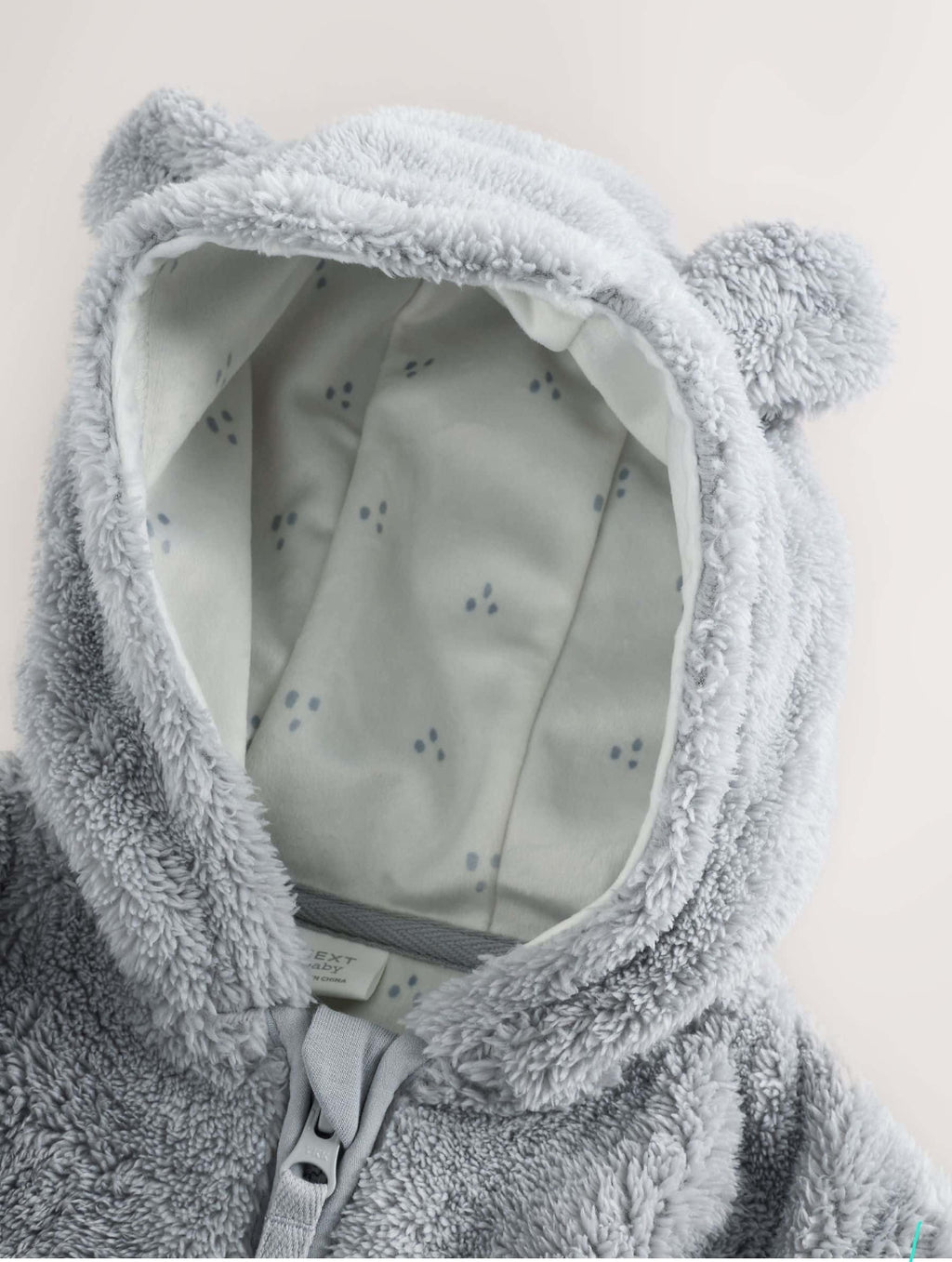 Grey Fleece Baby Zip Jacket