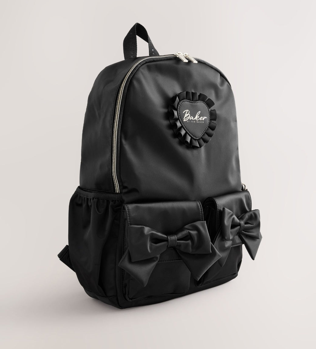 Baker by Ted Baker Black Back to School Satin Bow Backpack