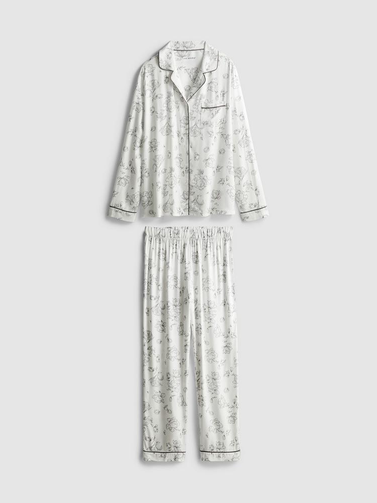 Primark Floral Piped Boyfriend Pyjama Set