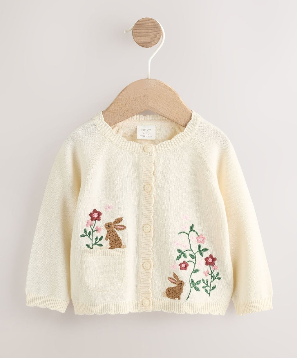 Natural Embroidered Baby Bunny
Cardigan