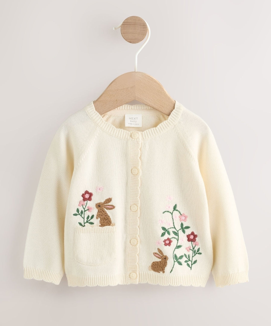 Natural Embroidered Baby Bunny
Cardigan