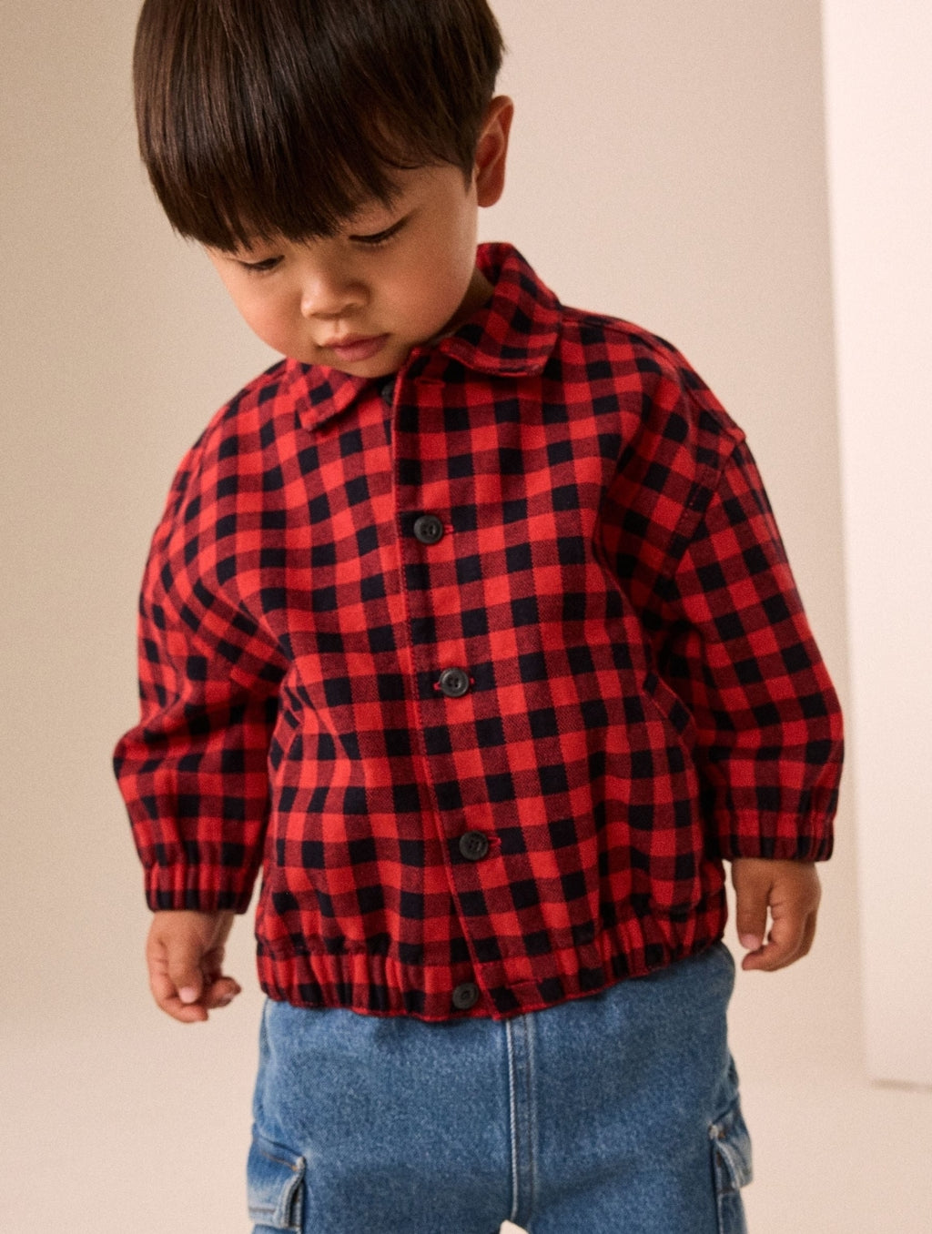 Red Cotton Twill Gingham Check
Overshirt