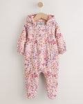 Pink Floral Double Zip Hooded
Cord Baby All-In-One