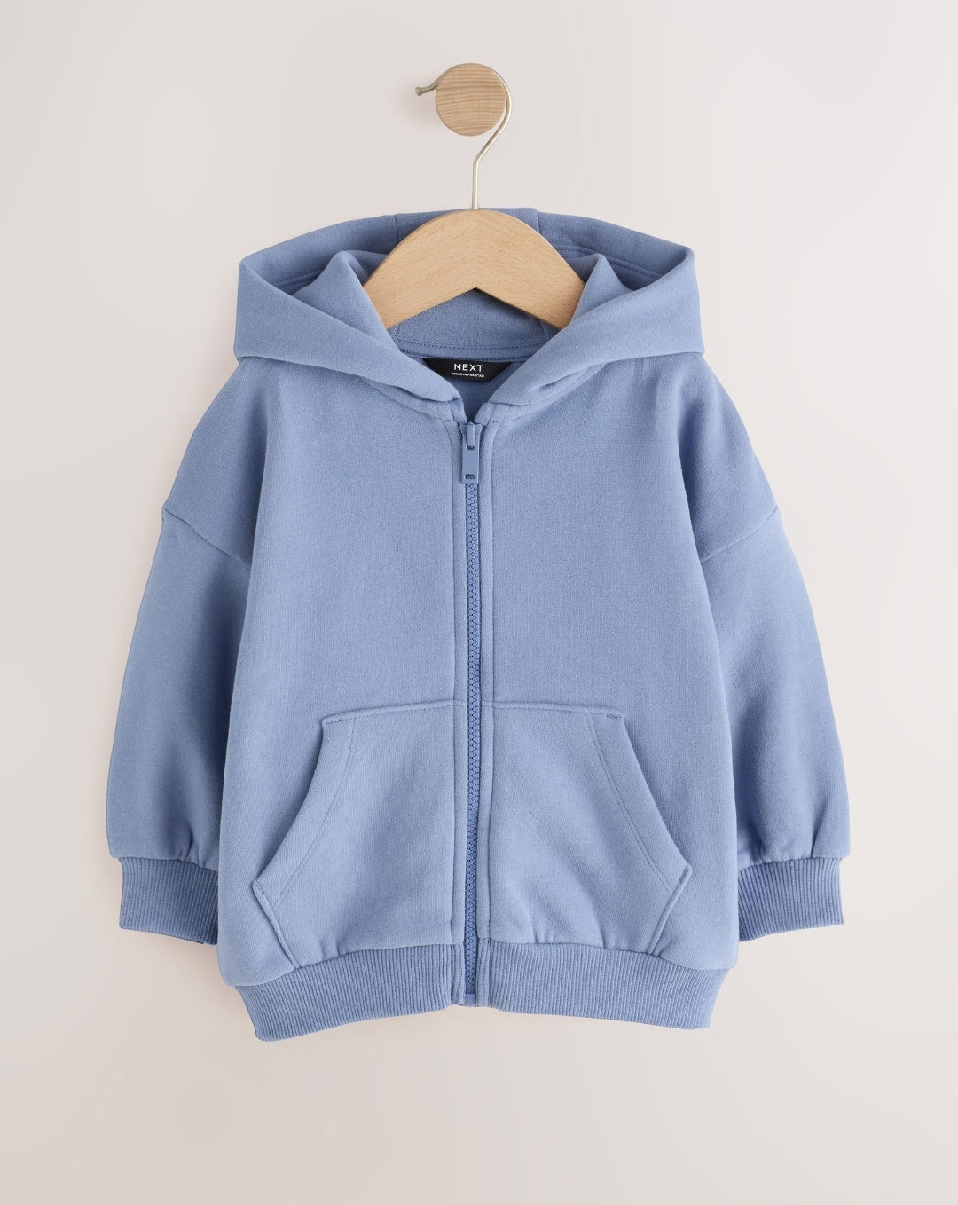 Blue Soft Touch Zip Up Hoodie