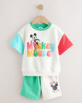 Colour Block Mickey Short Sleeve
Crew and Shorts Set