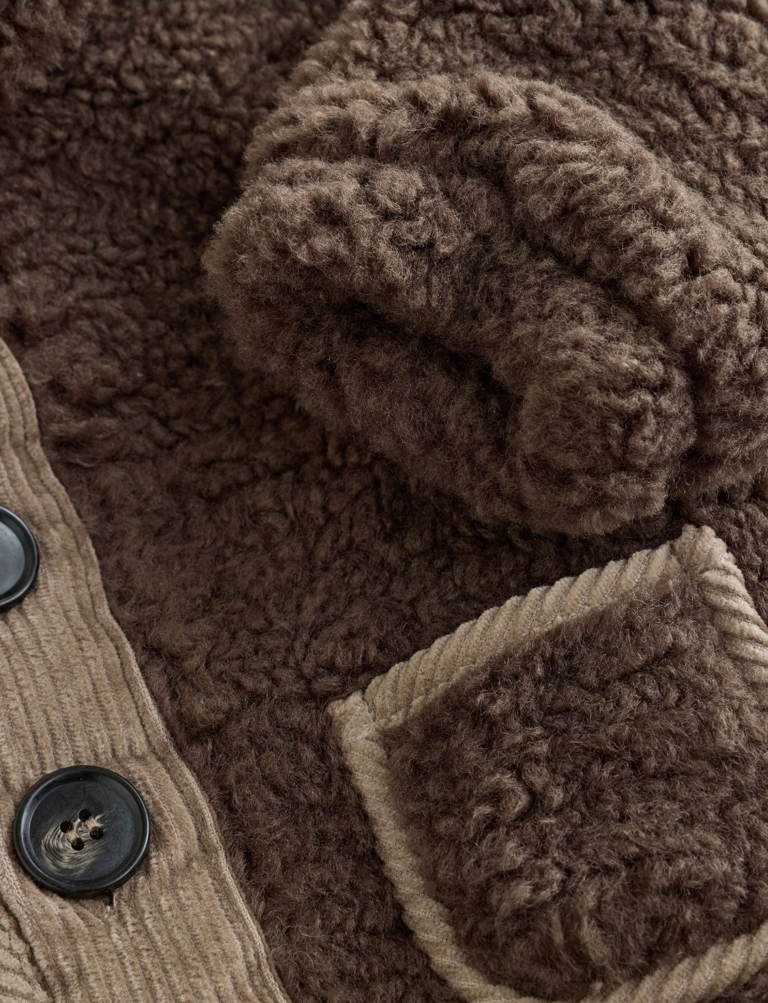 Chocolate Brown Borg Hooded
Fleece Lined Baby Jacket
