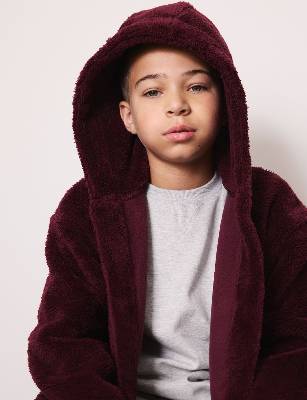 Burgundy Red Fleece Robe