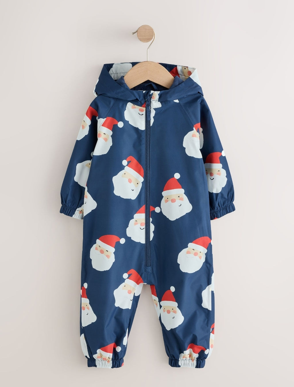 Navy Santa Waterproof Fleece Lined Puddlesuit