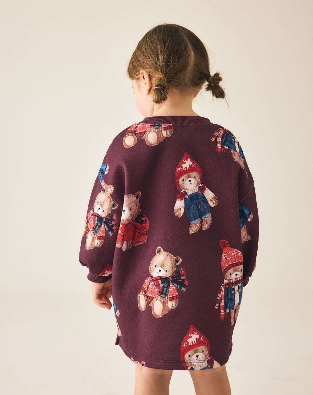 Burgundy Red Bear Long Sleeve
Sweat Dress