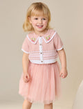 Pink Knitted Top And Mesh Skirt
Set