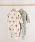 Sage Green Microfleece Two Way
Zip Baby Sleepsuits 2 Pack