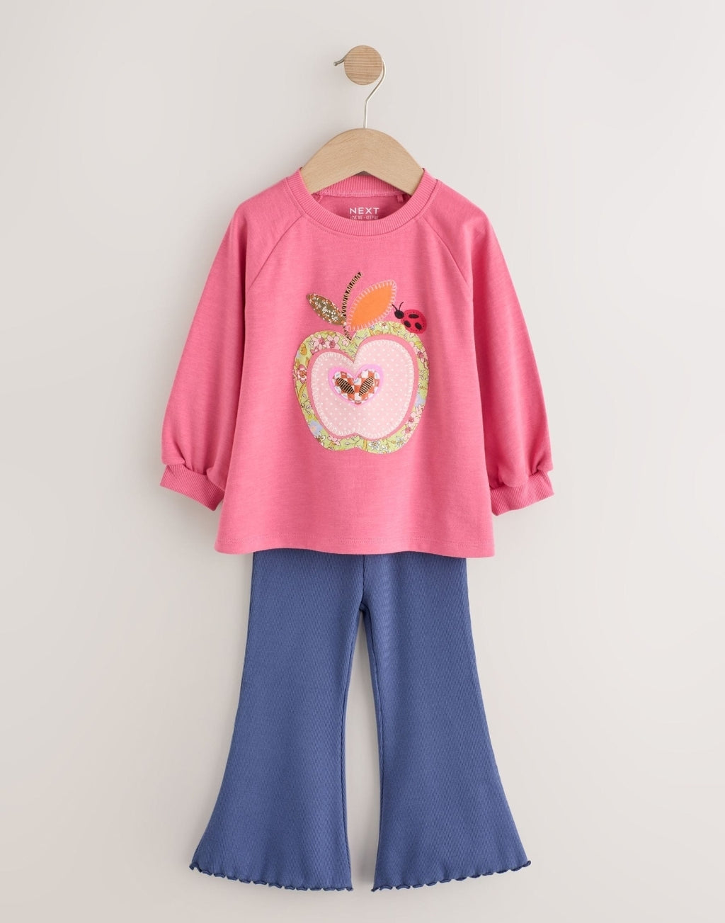 Pink Apple Long Sleeve Top and Leggings Set