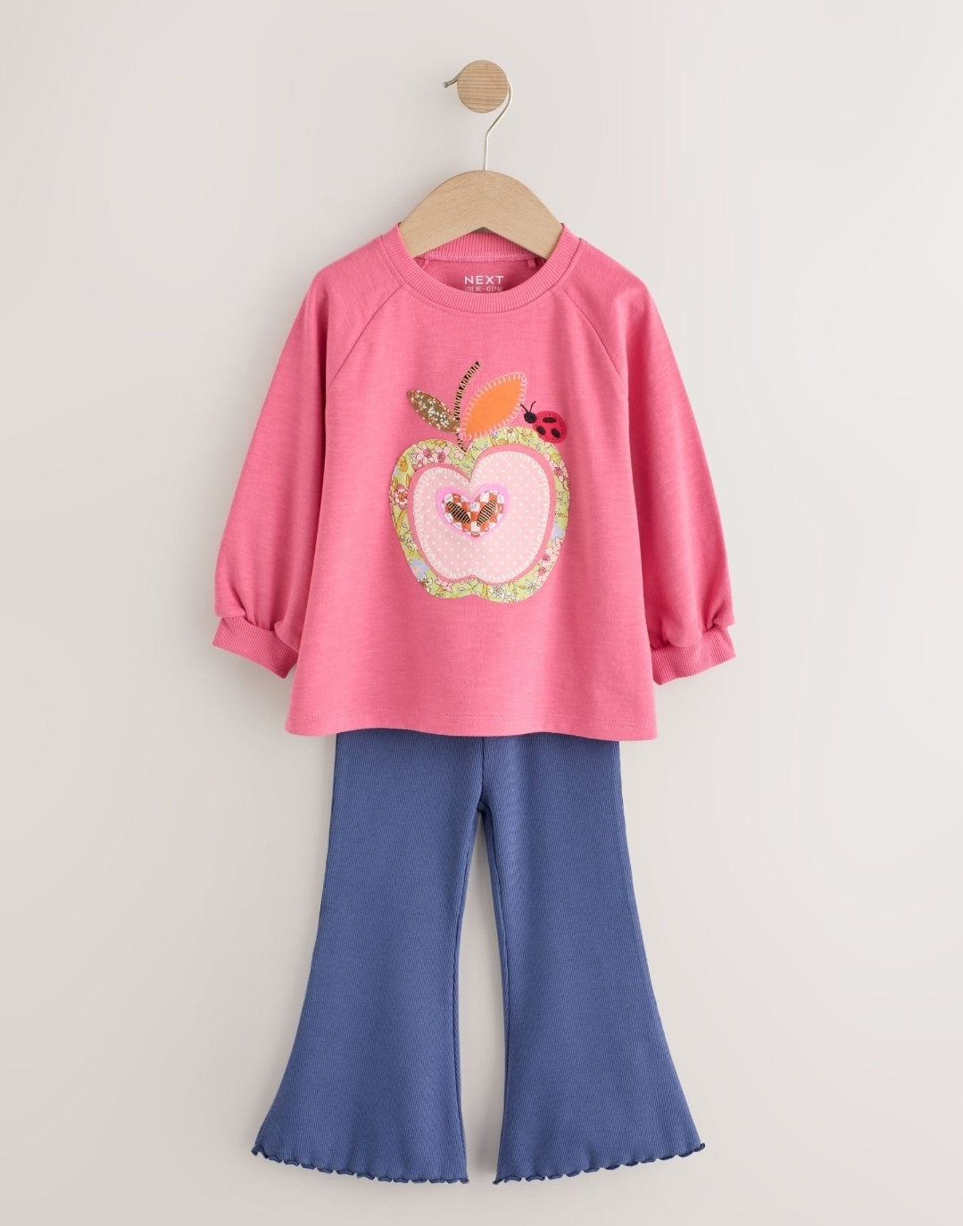 Pink Apple Long Sleeve Top and Leggings Set