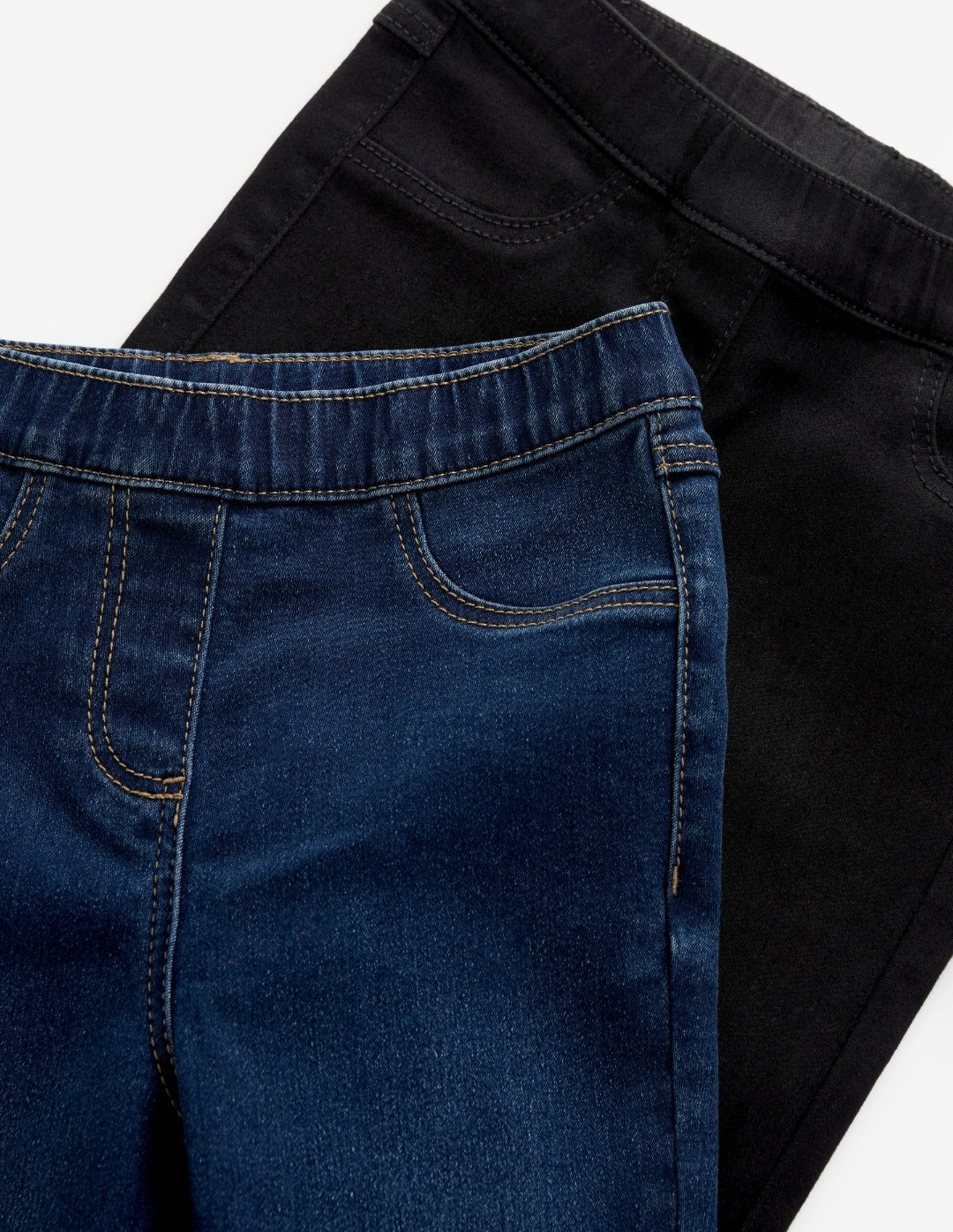 Black/Dark Denim Elasticated Waist
Jeggings 2 Pack