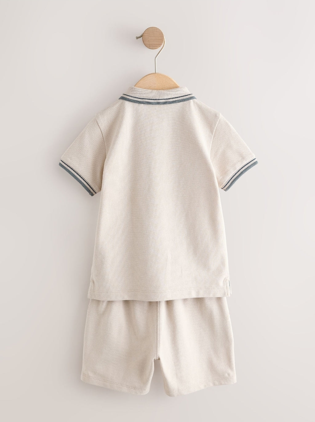 Neutral Short Sleeve Polo Shirt and Shorts Set
