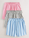 Blue/Pink Stripe Textured Shorts