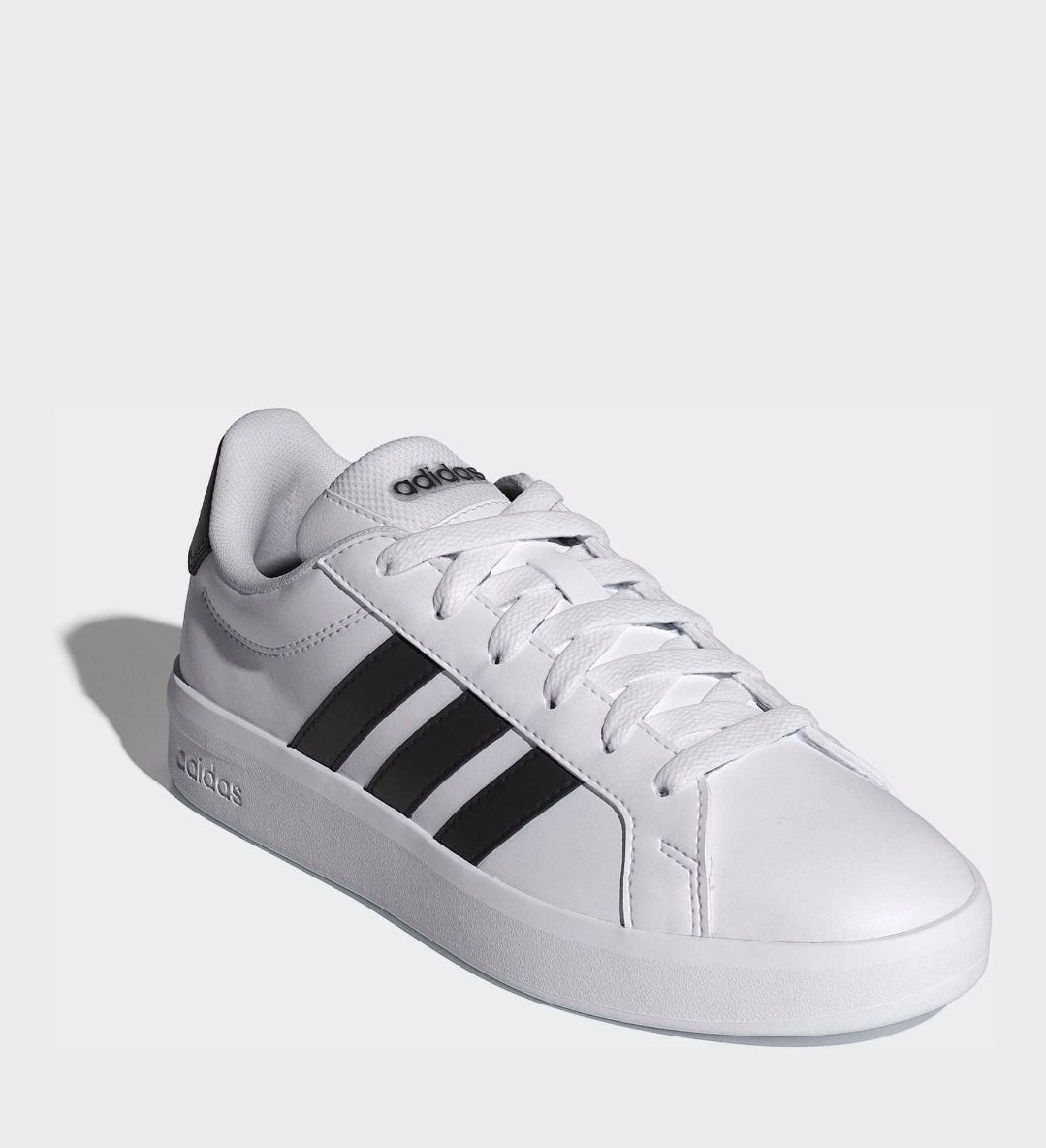 adidas White/Black Grand Court 3.0 Junior Trainers