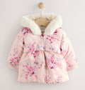 Pink Puffer Floral Baby Coat