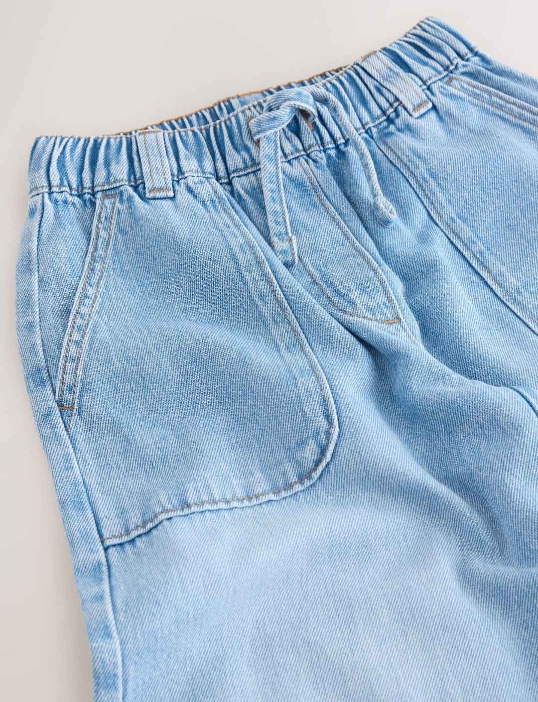 Light Blue Pull On Wide Leg Trousers