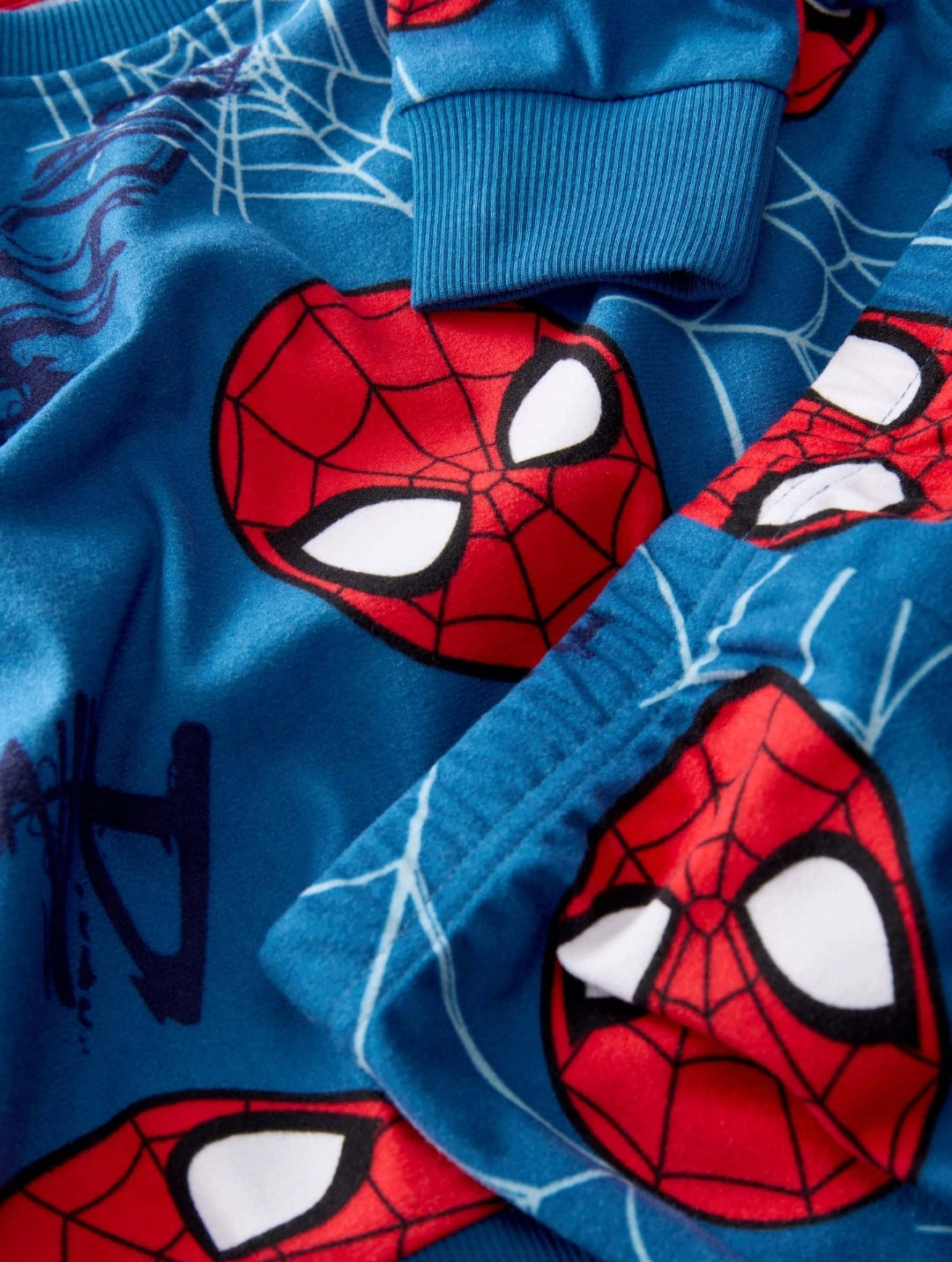 Navy Spiderman Single Cosy Fleece License Pyjamas
