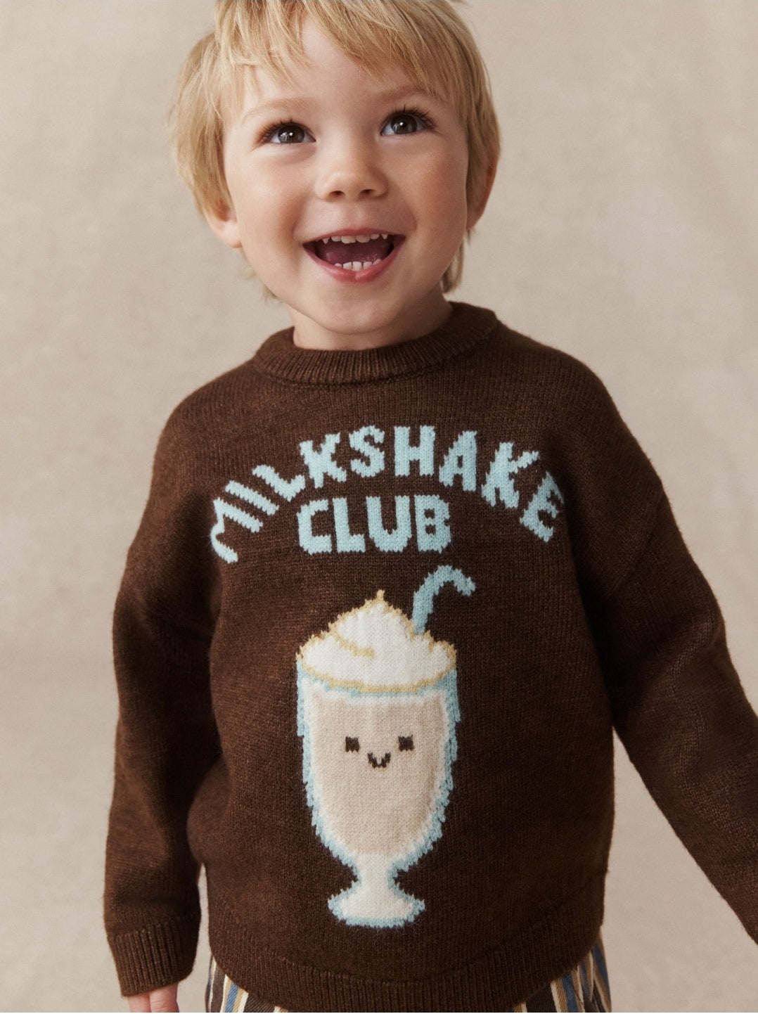 Brown Character Knitted Crew
Neck Jumper