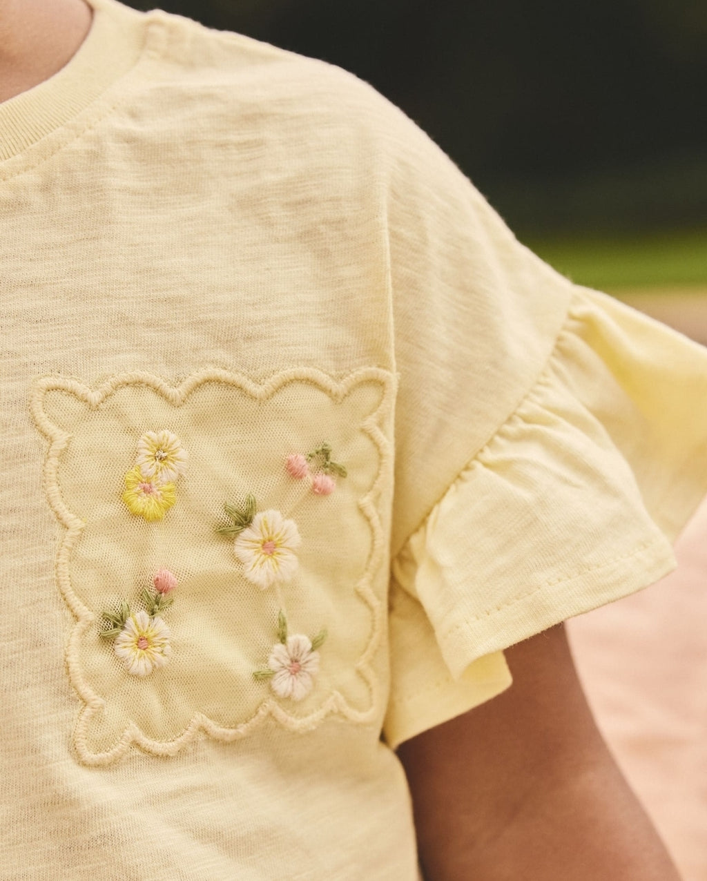 Yellow Embroidered Top & Skirt Set