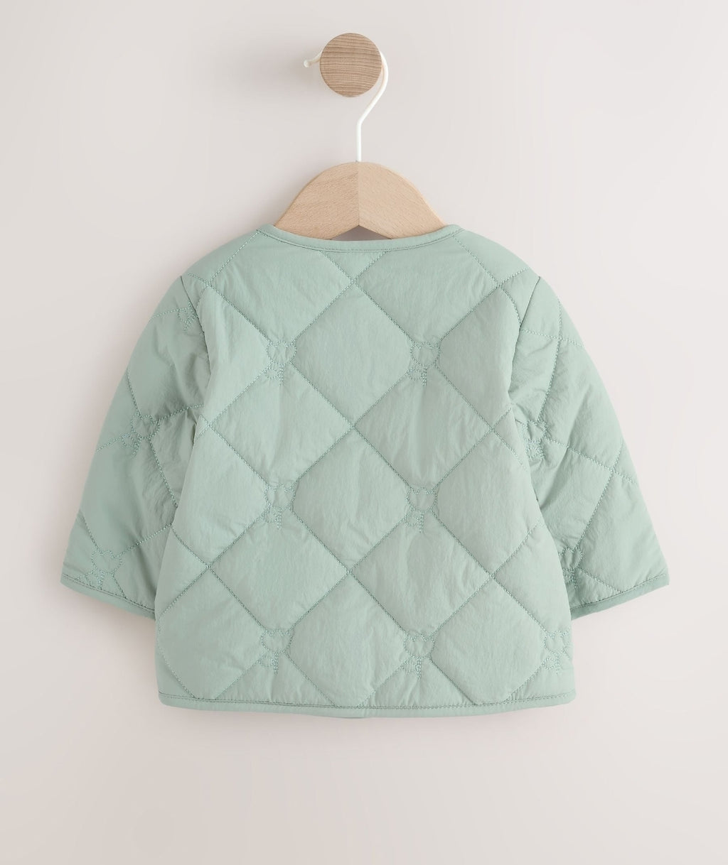 Sage Green Tulip Quilted Nylon
Baby Jacket