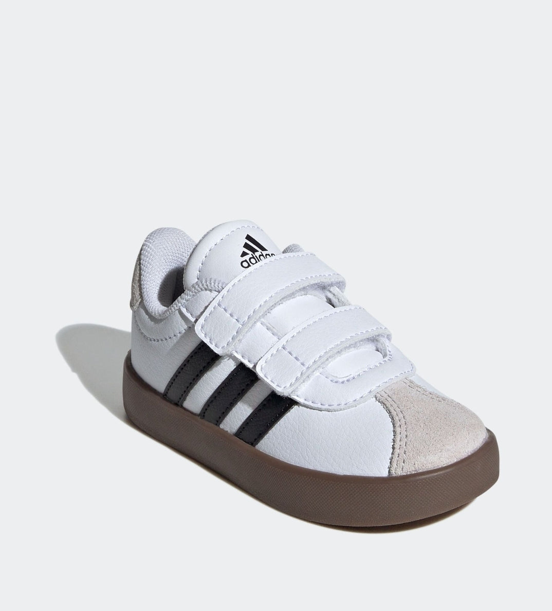 adidas White/Black VL Court 3.0 Hook and Loop Infant Trainers