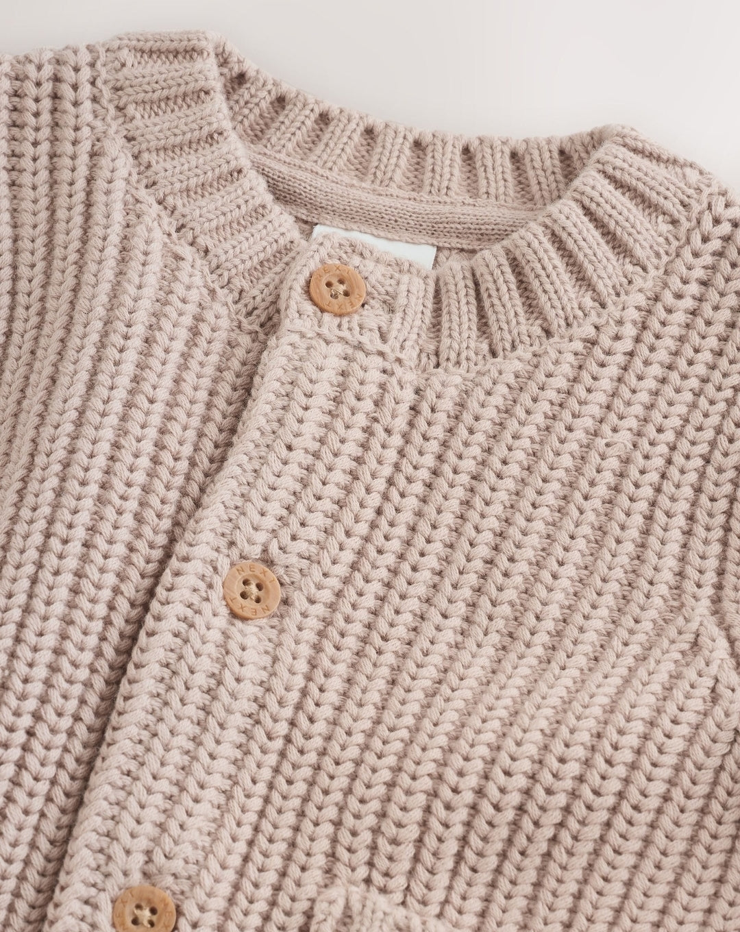 Neutral Hello World Knitted Embroidered Baby Cardigan