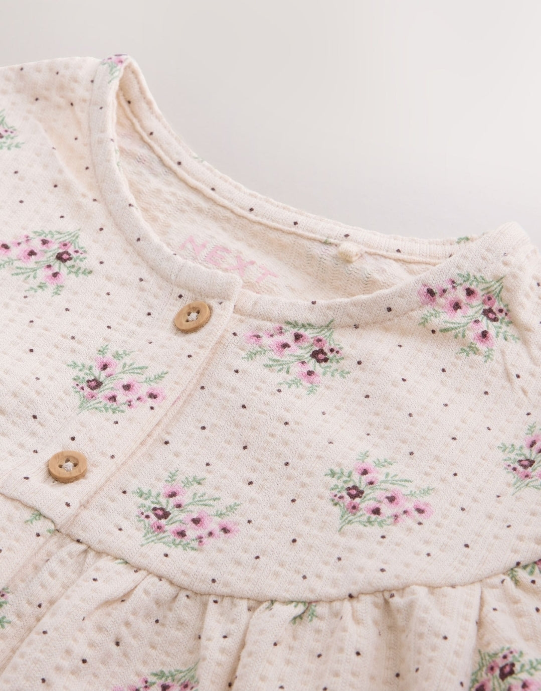 Pink Ditsy Floral Long Sleeve Blouse and Bloomer Trousers Set