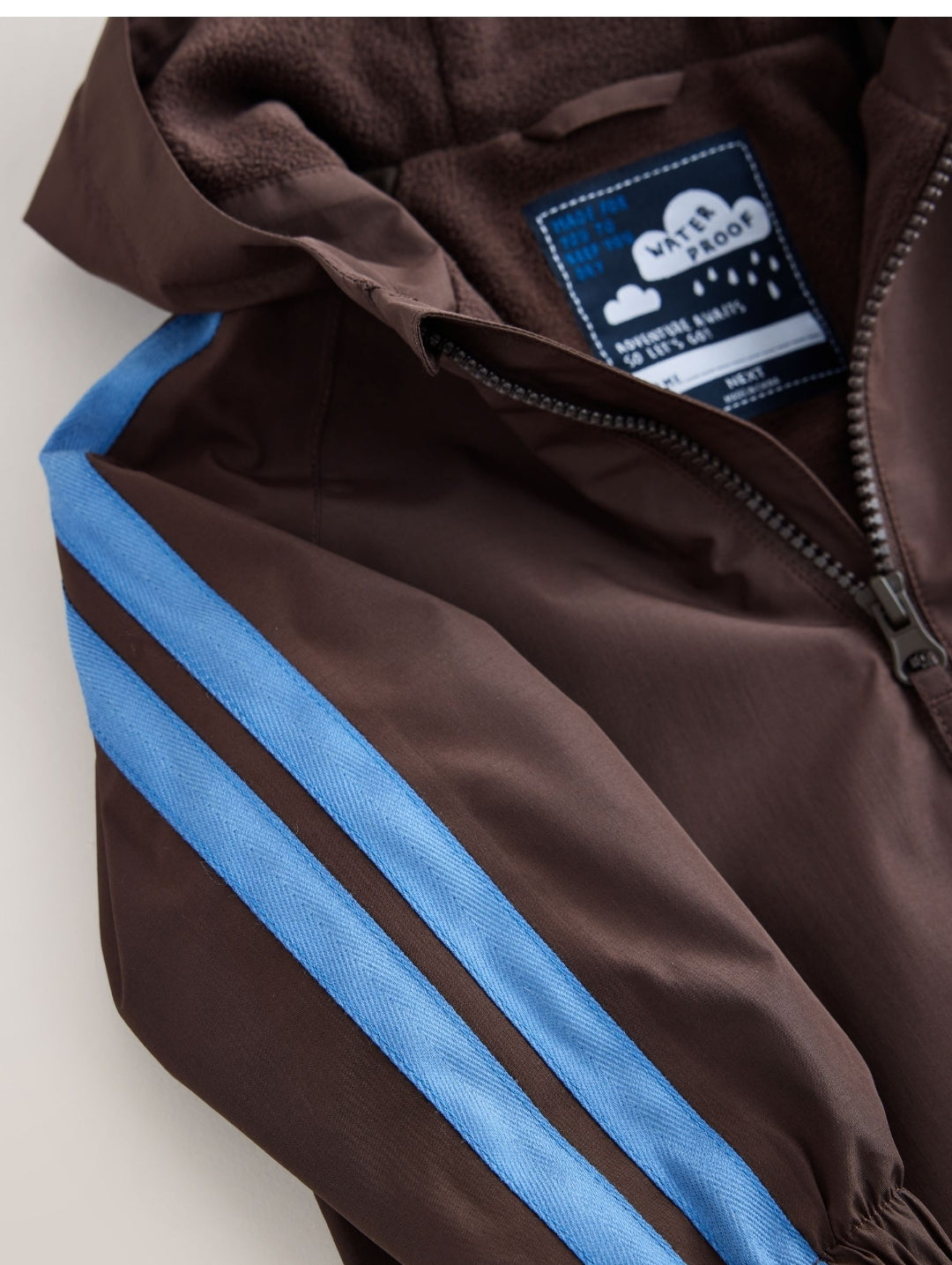 Brown Side Stripe Waterproof Fleece Lined Puddlesuit