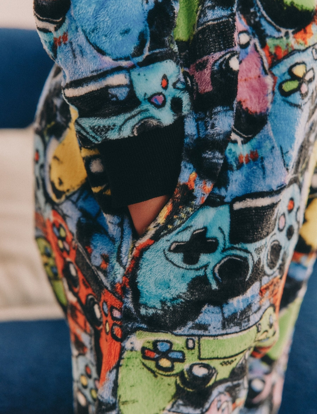 Multi Bright Gamer Fleece All-In-One