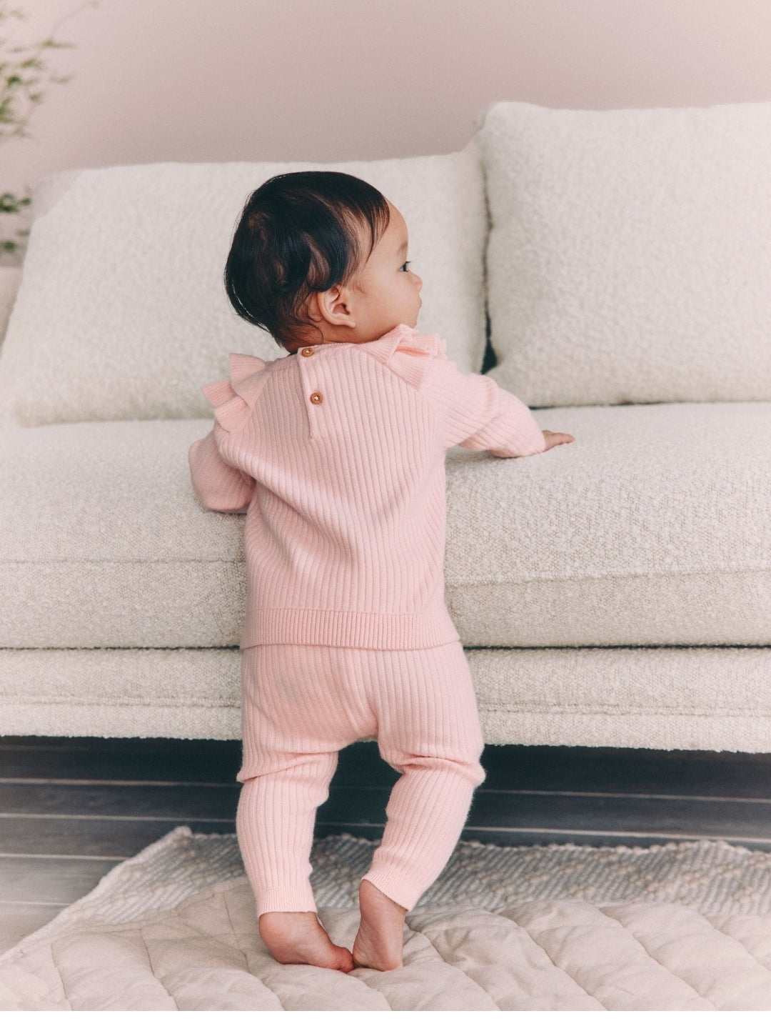 Light Pink Baby Knitted Jumper and Leggings Set 2 Piece