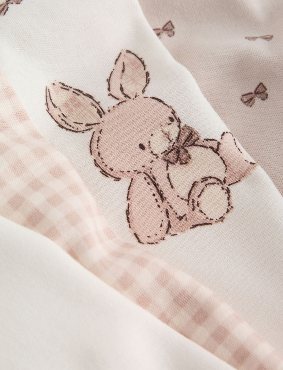Neutral Bunny Print Snuggle Pyjamas 3 Pack