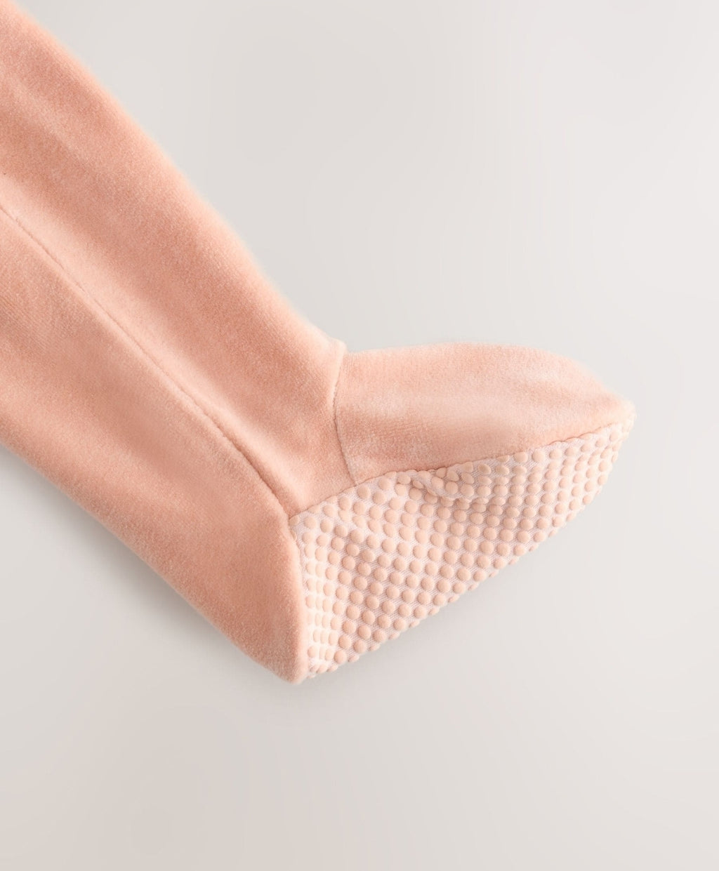 Pink Velour Baby Sleepsuit