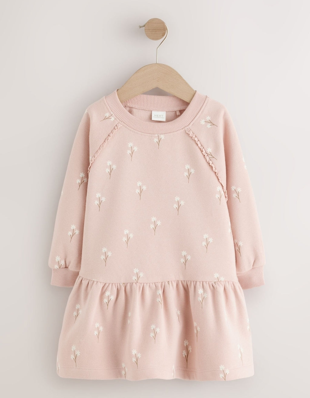 Cream Pink Ditsy Floral Long Sleeve
Sweat Dress