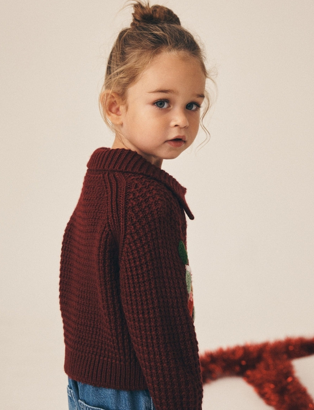Berry Robin and Bear embroidered
Christmas Cardigan