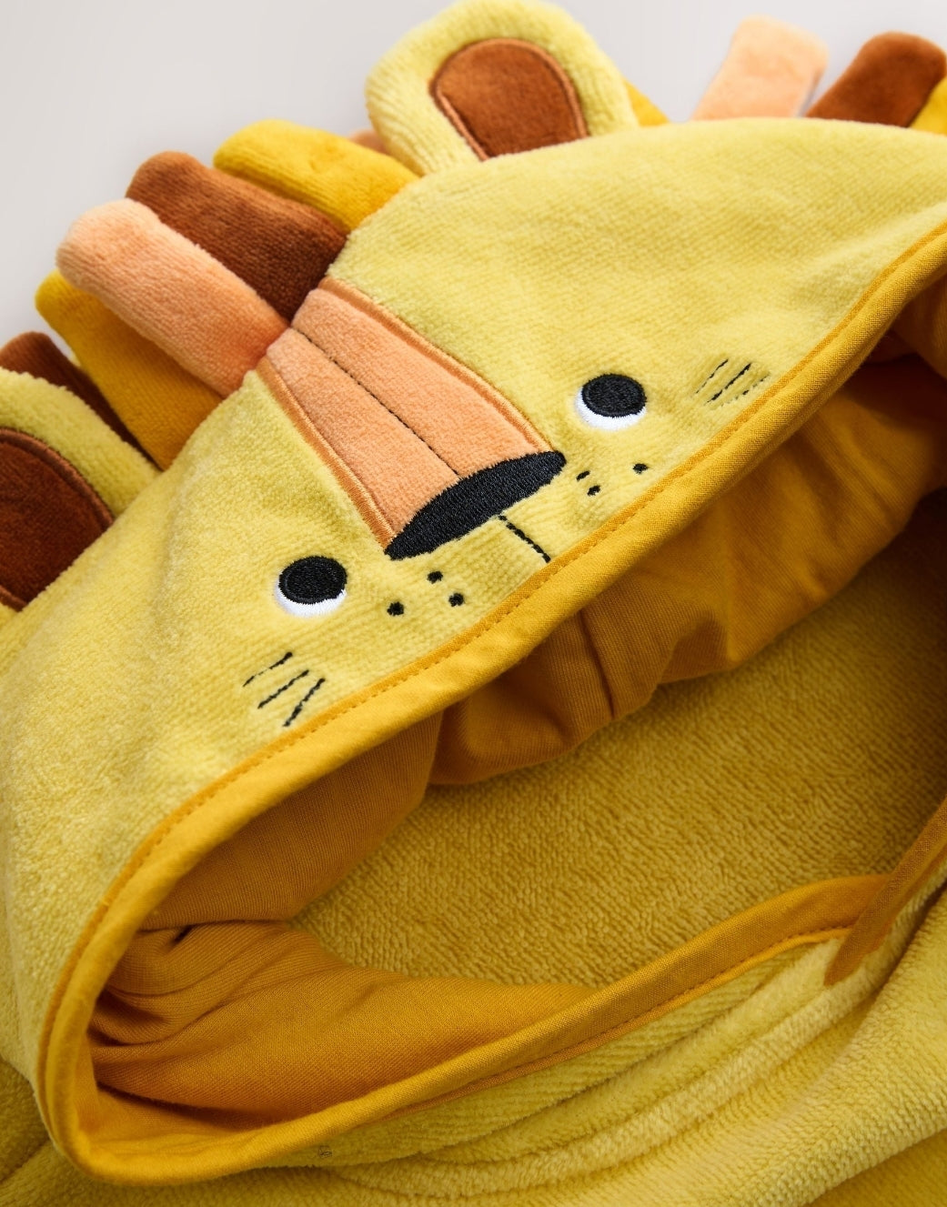 Yellow Lion Towelling Poncho