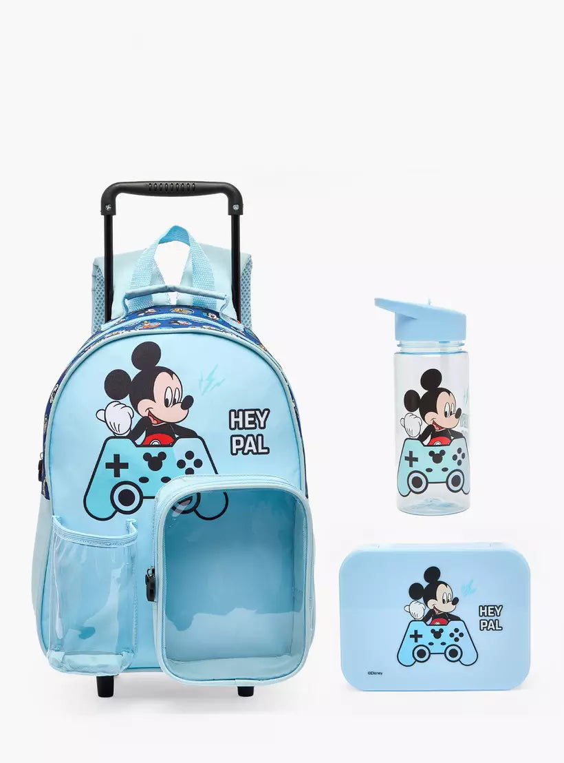 Disney Mickey Mouse 3-Piece School Trolley Bag Set for Boys 14 inches