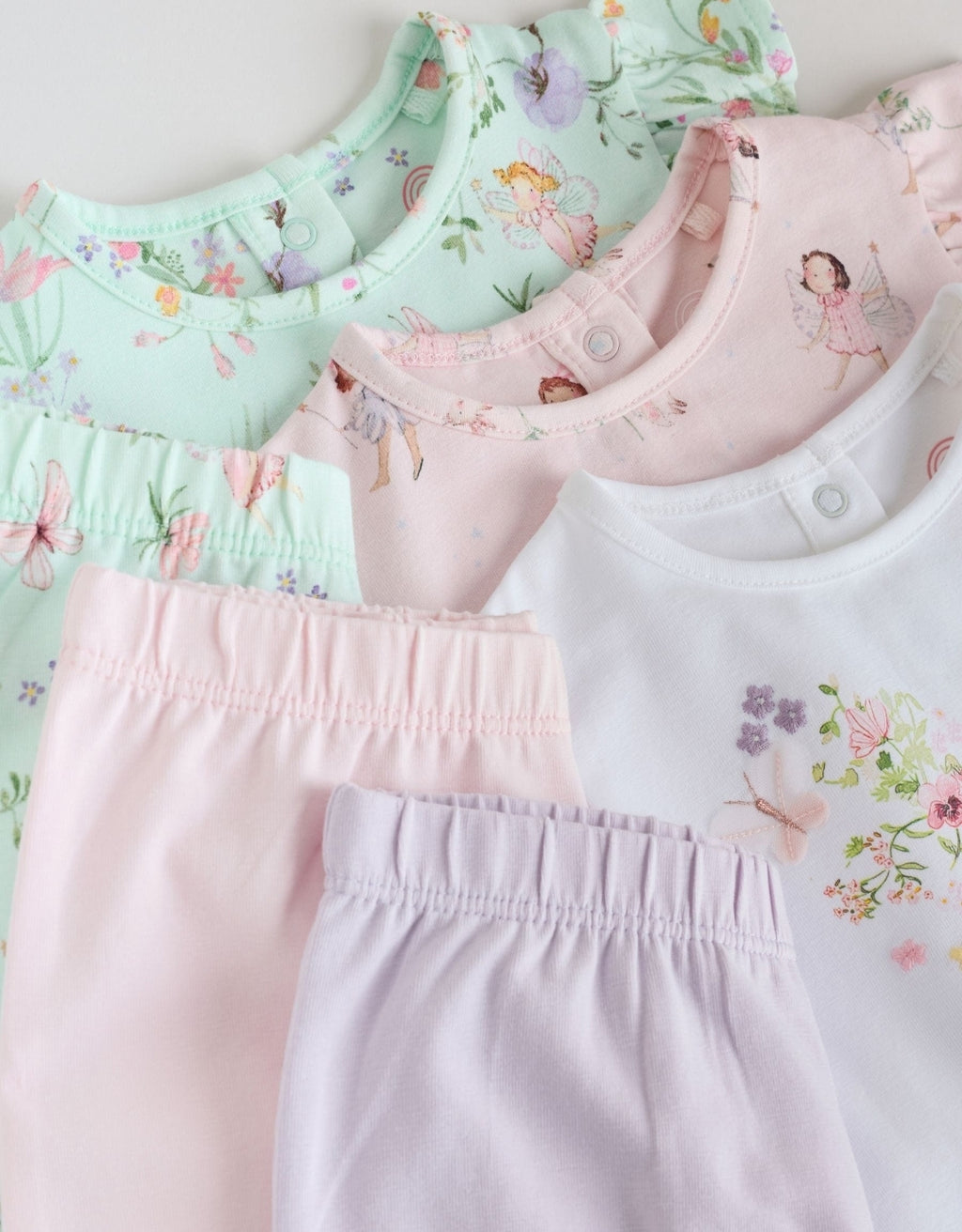 Pink/Mint/White Fairy Short
Sleeve Top and Leggings Baby