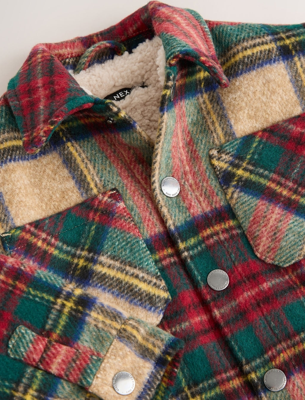 Red/Green Check Borg Lined Shacket