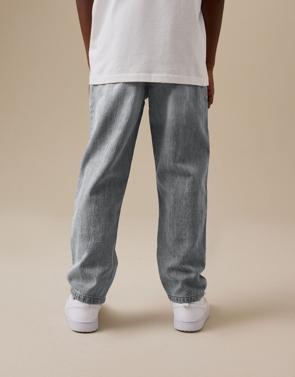 Grey Linen blend Denim Jeans