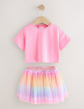 Rainbow/Pink Top and Tutu Skirt
Set