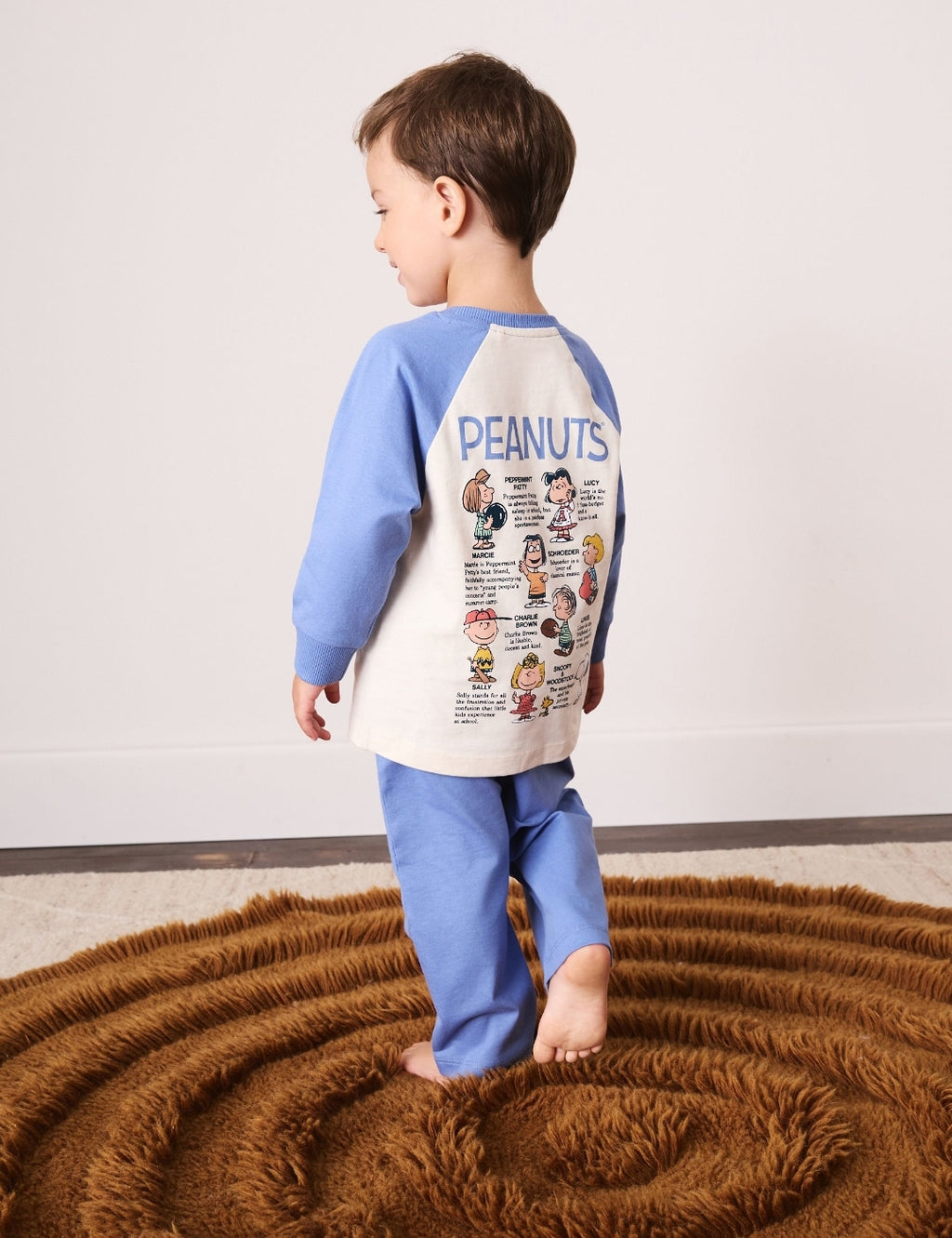 Blue/Ecru Snoopy Long Sleeve Jogger Pyjamas