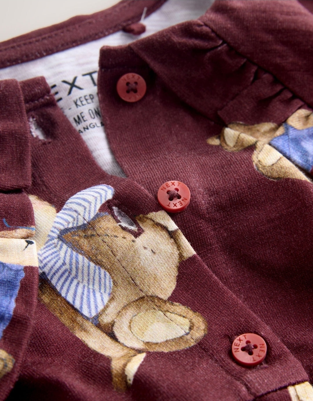 Burgundy Teddy Bear Long Sleeve
Collared Dress