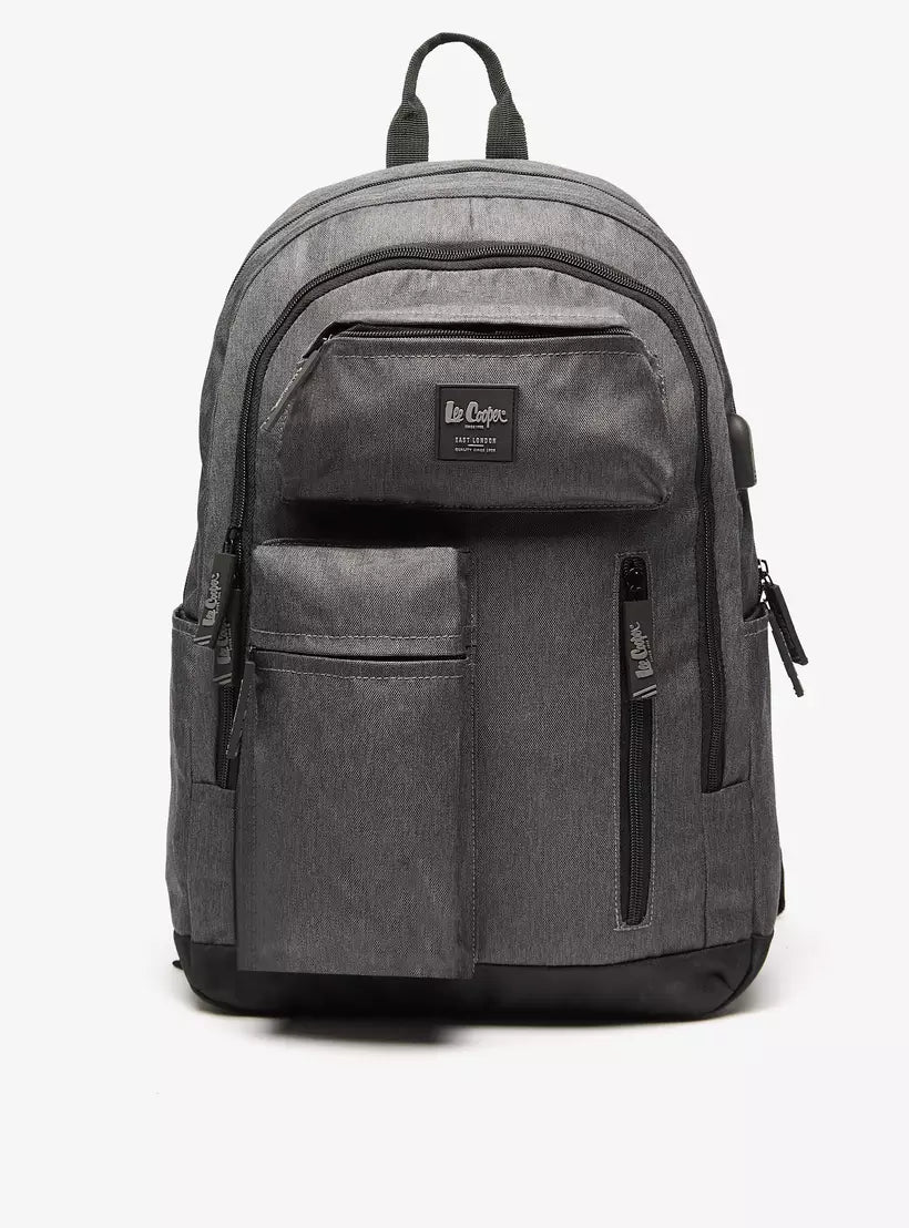 Lee Cooper Solid Backpack with Adjustable Straps and Zip Closure - 32x15x47 cm