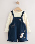 Navy Bunny Corduroy Dungarees
Top and Tights Set