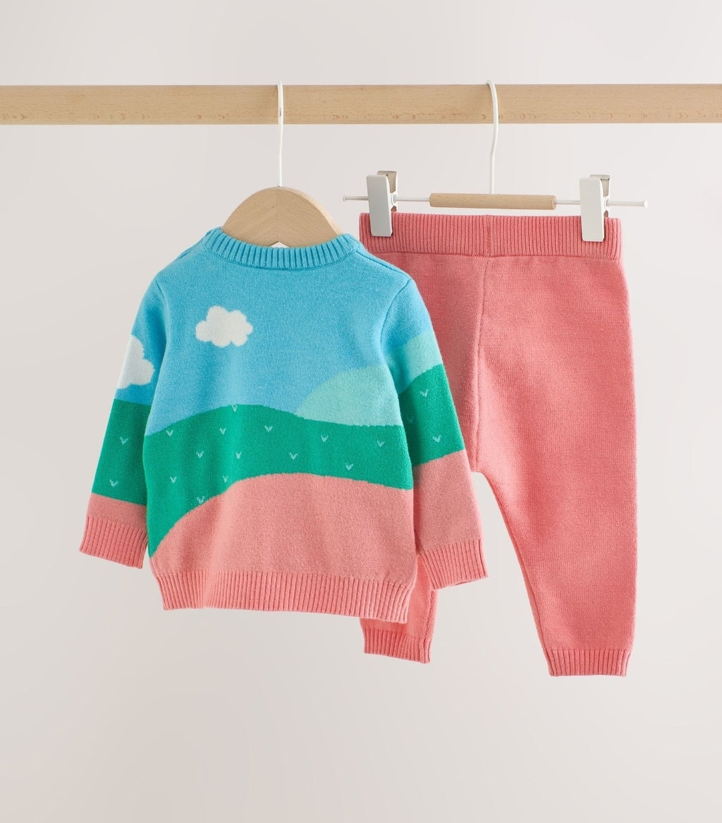 Bright Farm Character Knitted Scene Jumper and Leggings Baby