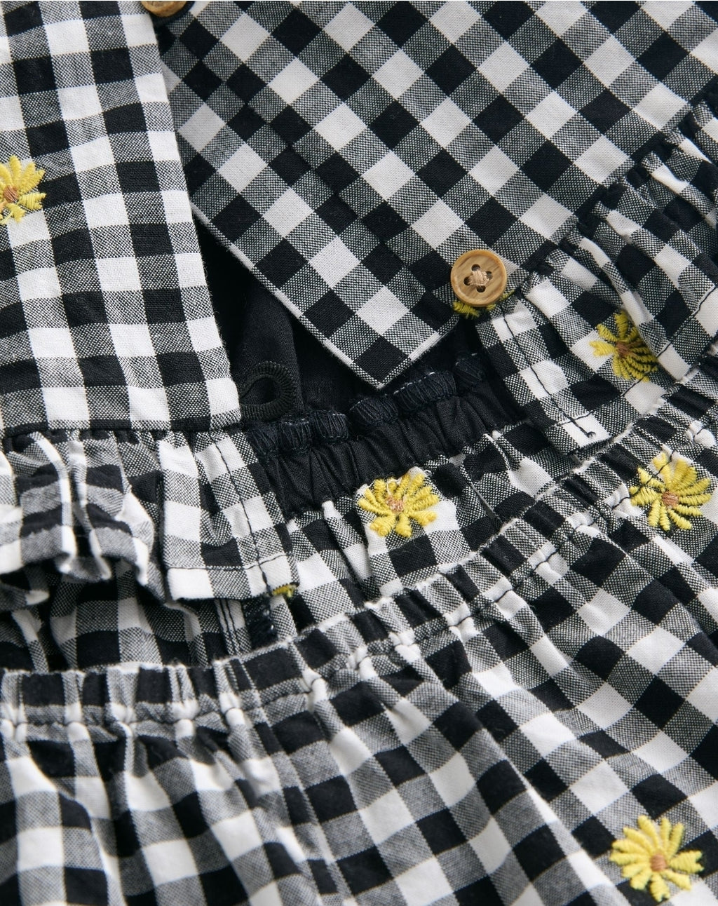 Black and White Gingham Button
Through Playsuit